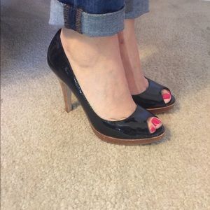 Patton leather, pep toe heels